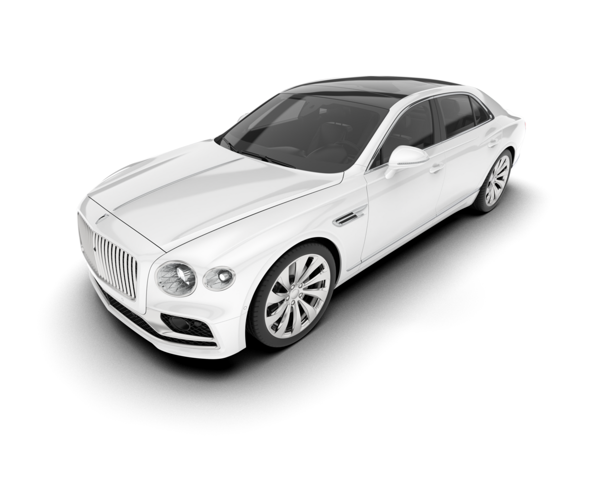 White luxury car isolated on transparent background. 3d rendering - illustration png