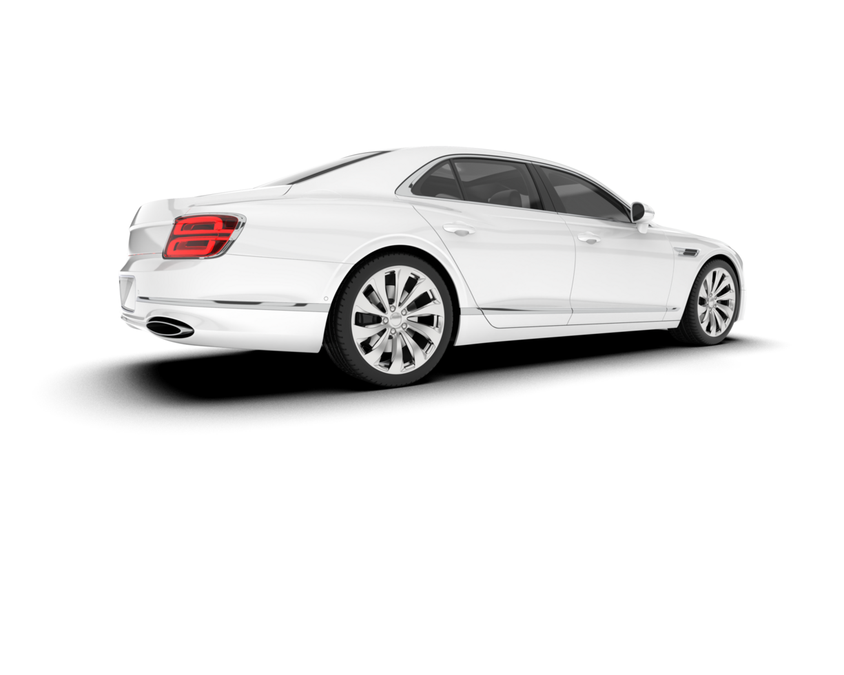 White luxury car isolated on transparent background. 3d rendering - illustration png