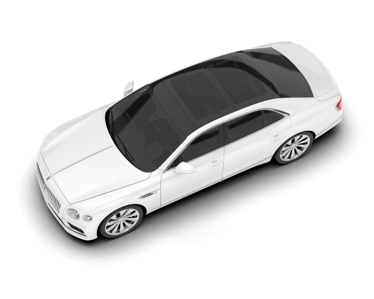 White luxury car isolated on transparent background. 3d rendering - illustration png