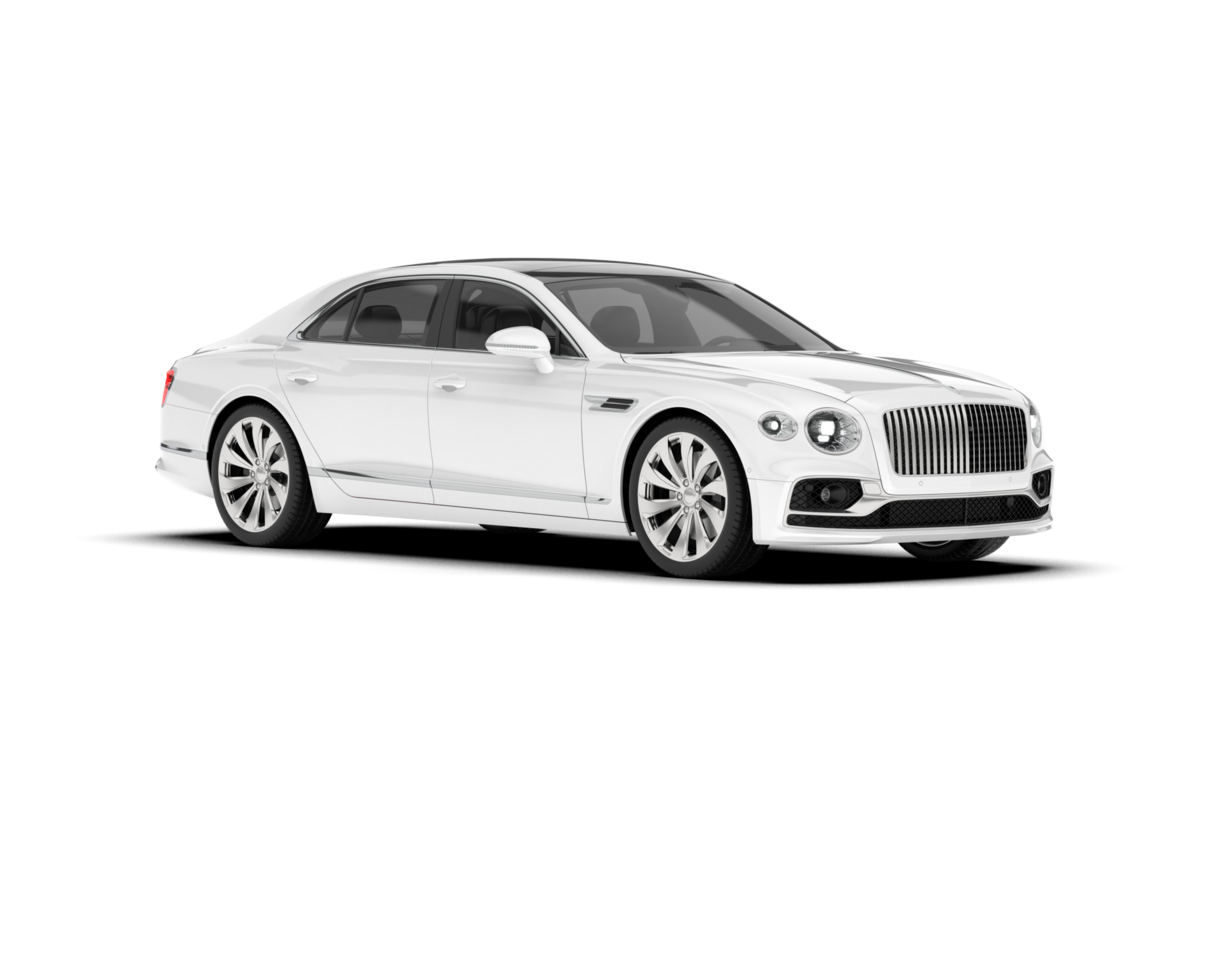 White luxury car isolated on transparent background. 3d rendering - illustration png