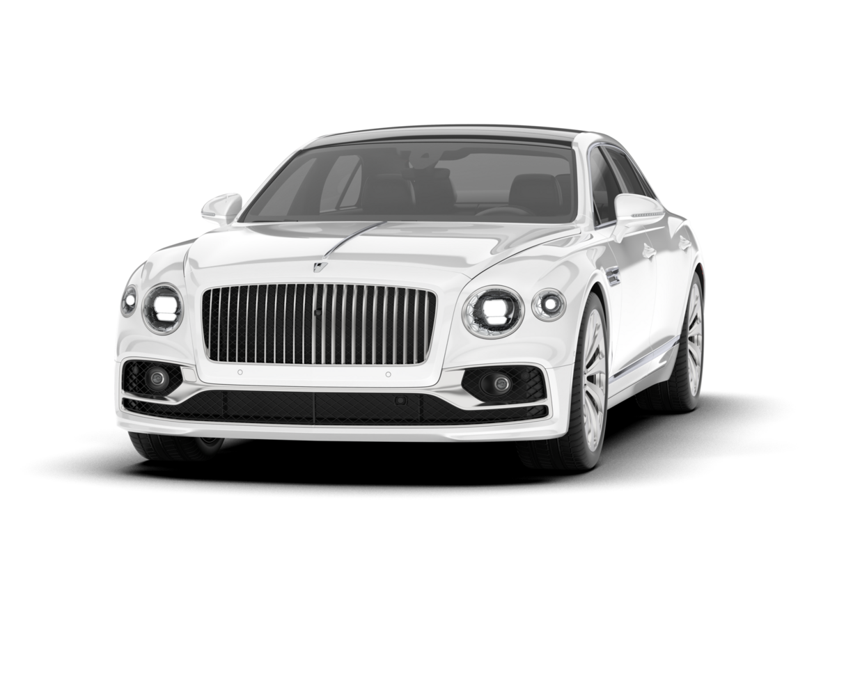 White luxury car isolated on transparent background. 3d rendering - illustration png
