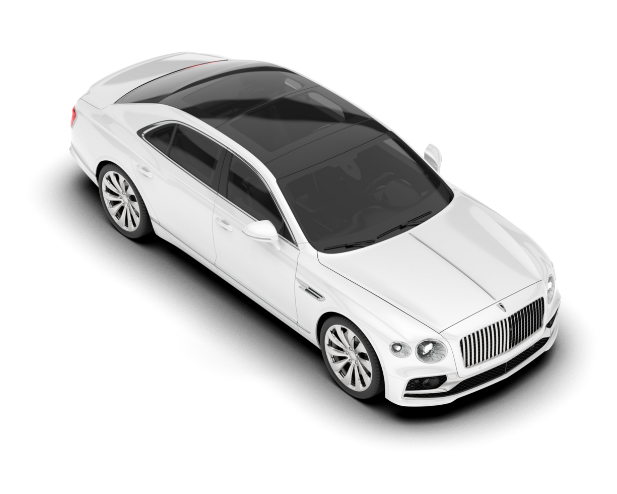 White luxury car isolated on transparent background. 3d rendering - illustration png