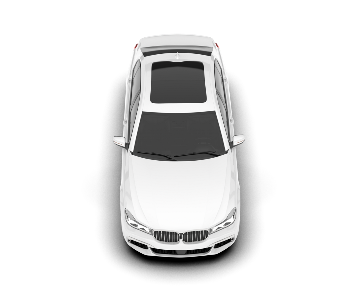 White luxury car isolated on transparent background. 3d rendering - illustration png