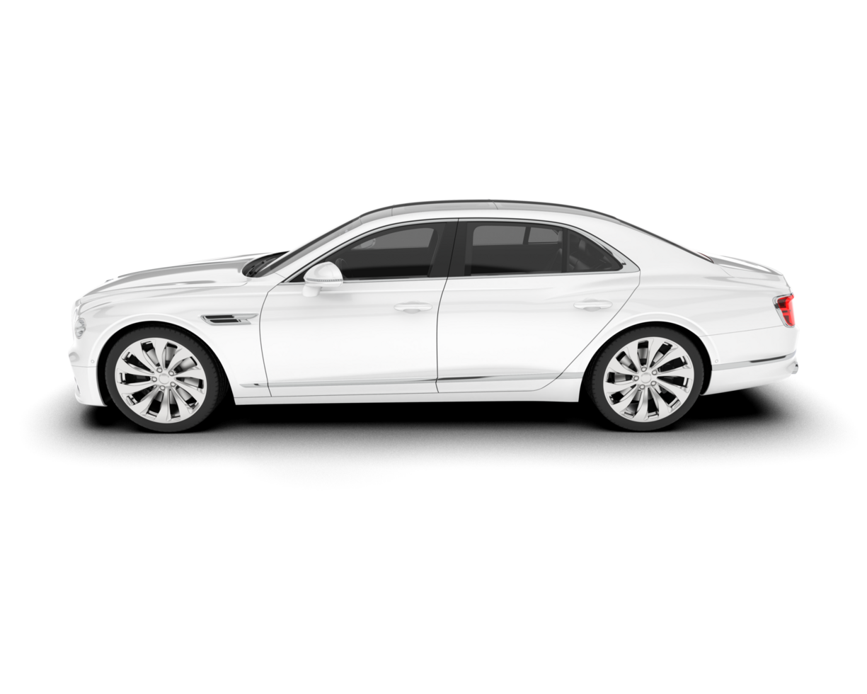 White luxury car isolated on transparent background. 3d rendering - illustration png