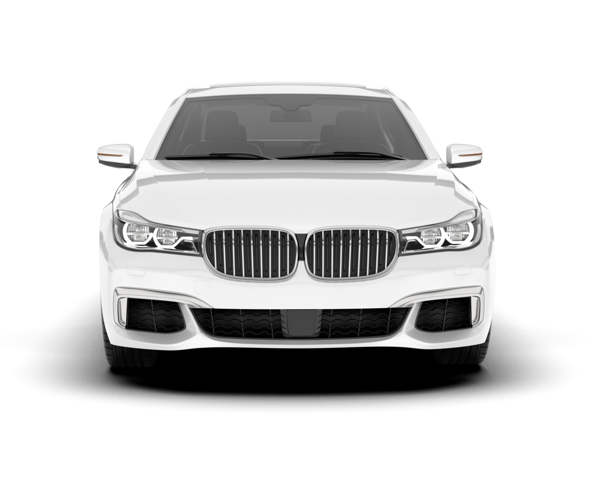 White luxury car isolated on transparent background. 3d rendering - illustration png