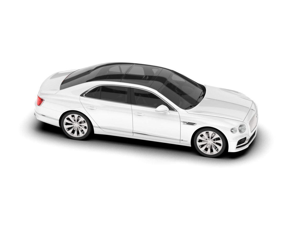 White luxury car isolated on transparent background. 3d rendering - illustration png