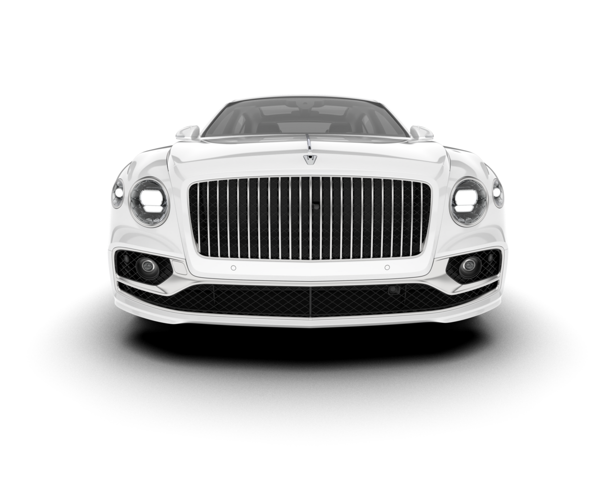 White luxury car isolated on transparent background. 3d rendering - illustration png