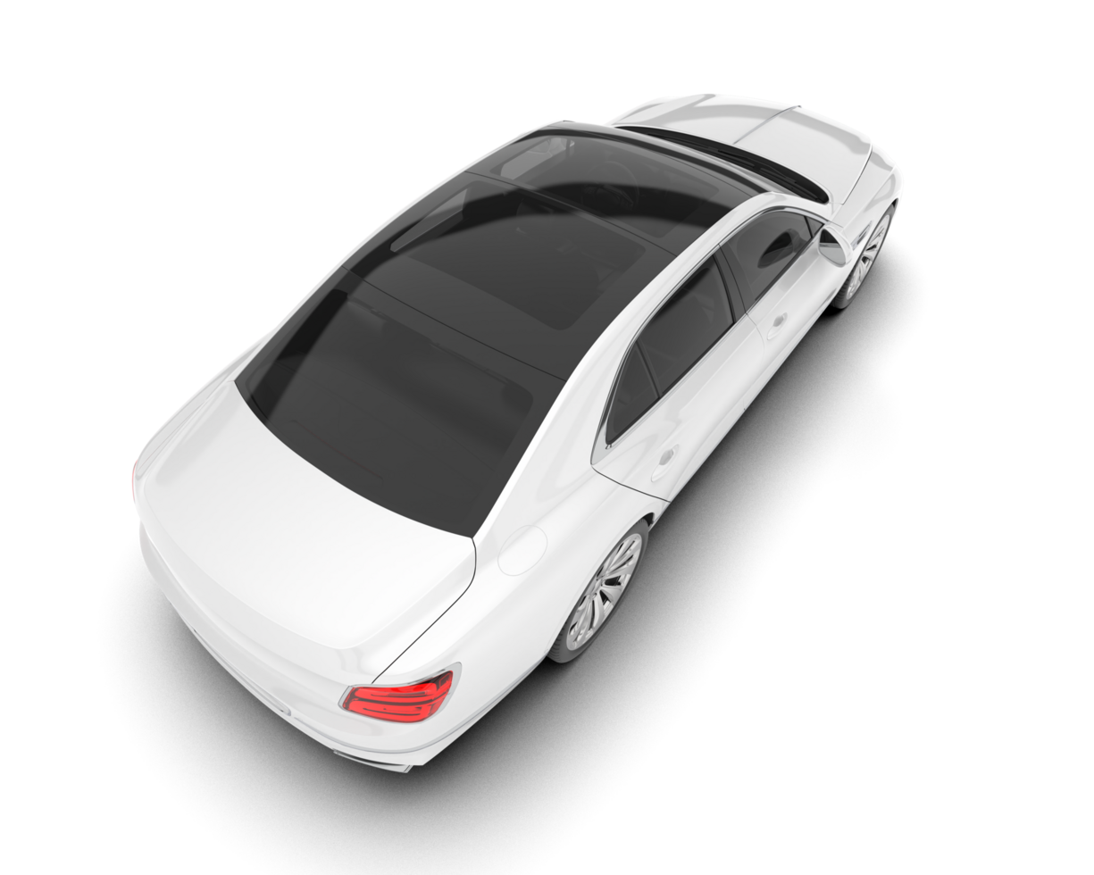 White luxury car isolated on transparent background. 3d rendering - illustration png