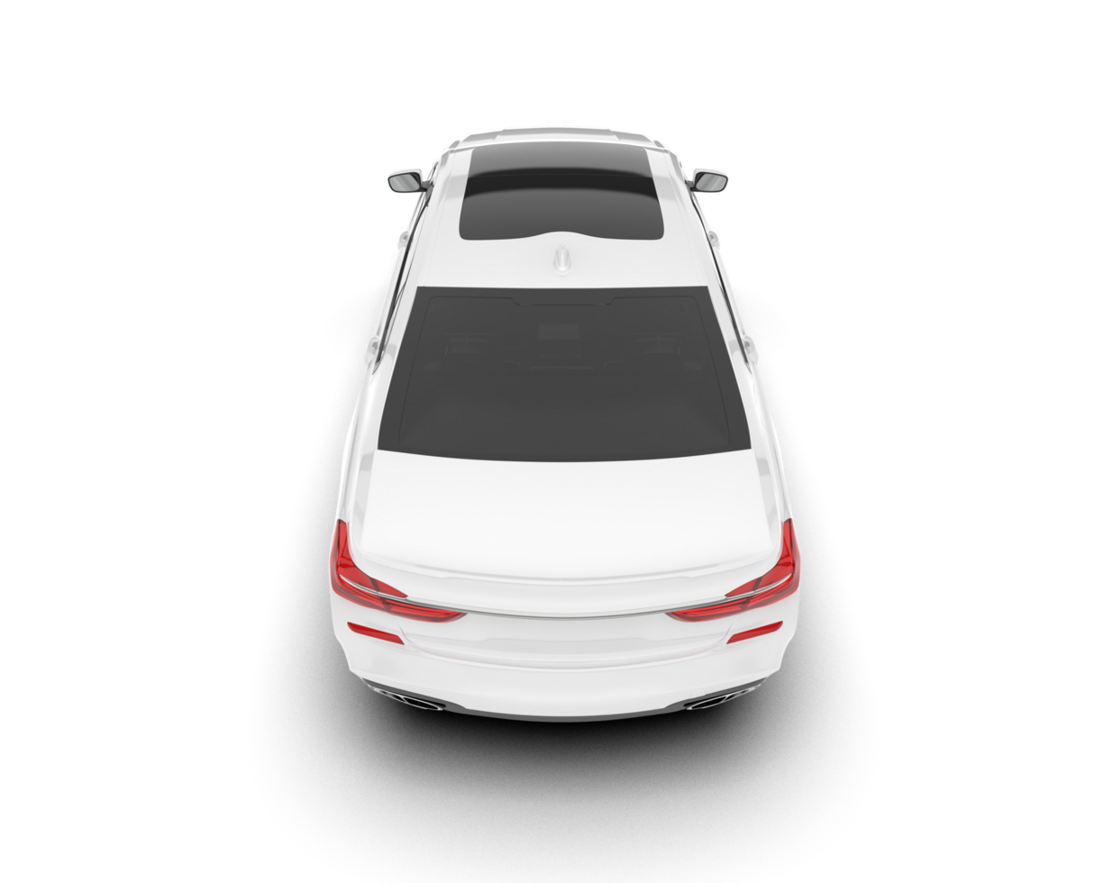 White luxury car isolated on transparent background. 3d rendering - illustration png
