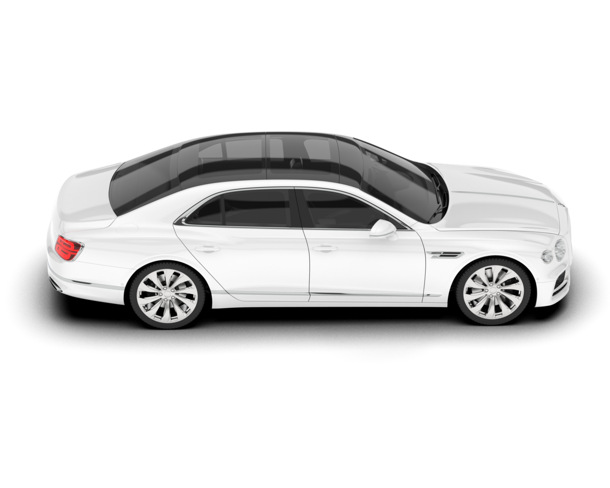White luxury car isolated on transparent background. 3d rendering - illustration png