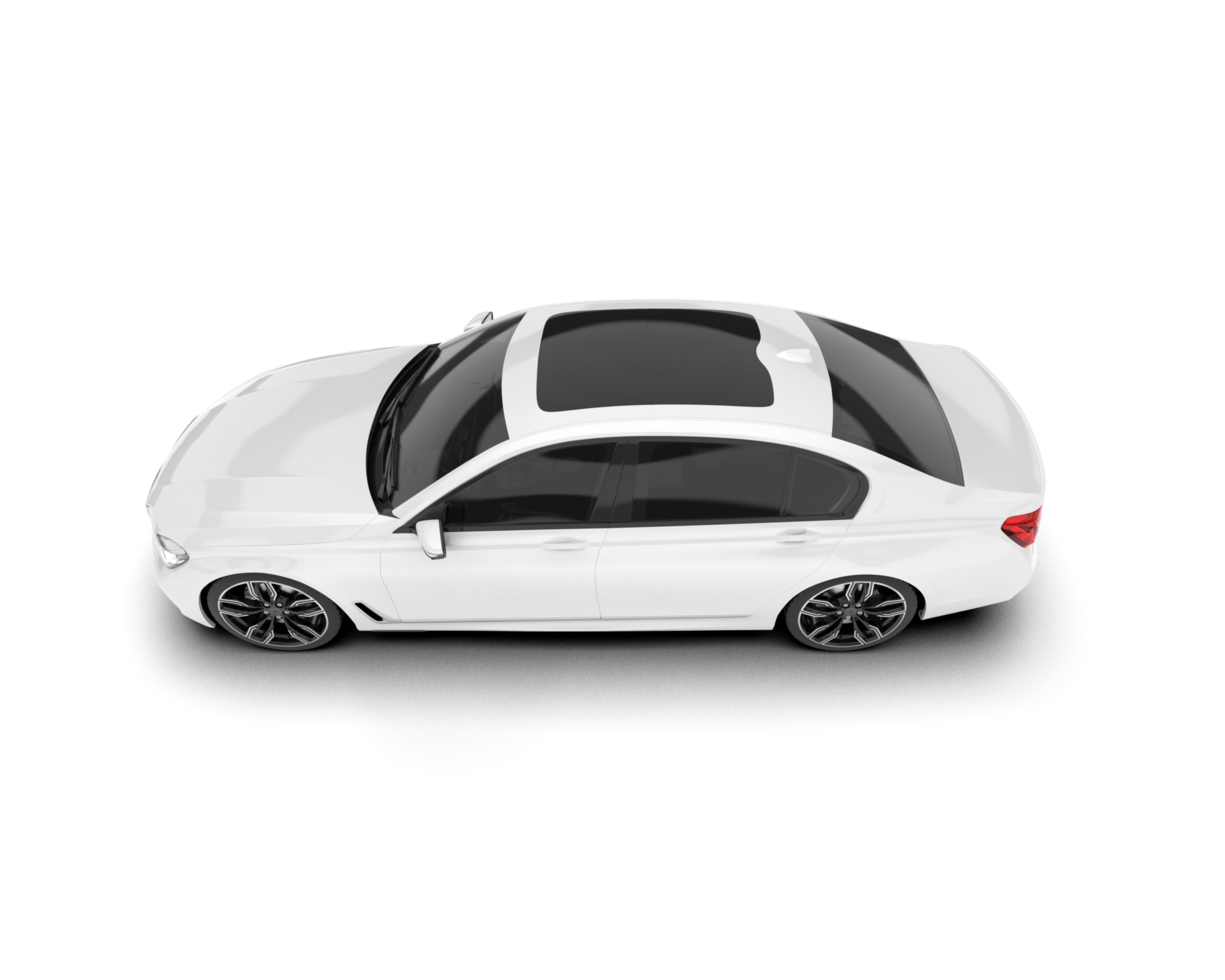 White luxury car isolated on transparent background. 3d rendering - illustration png
