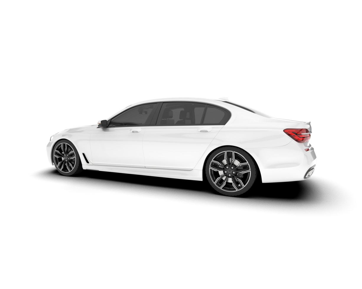 White luxury car isolated on transparent background. 3d rendering - illustration png