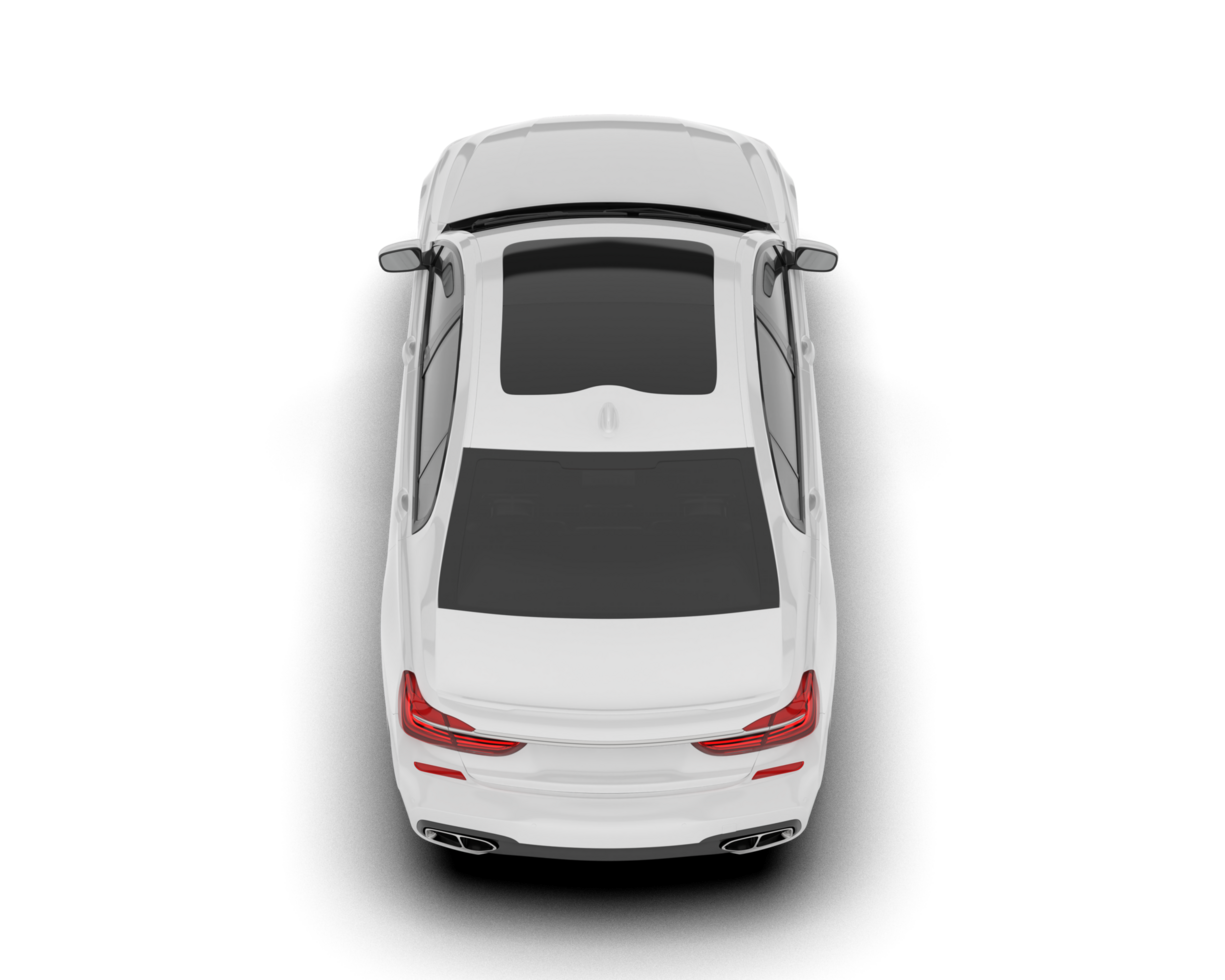 White luxury car isolated on transparent background. 3d rendering - illustration png