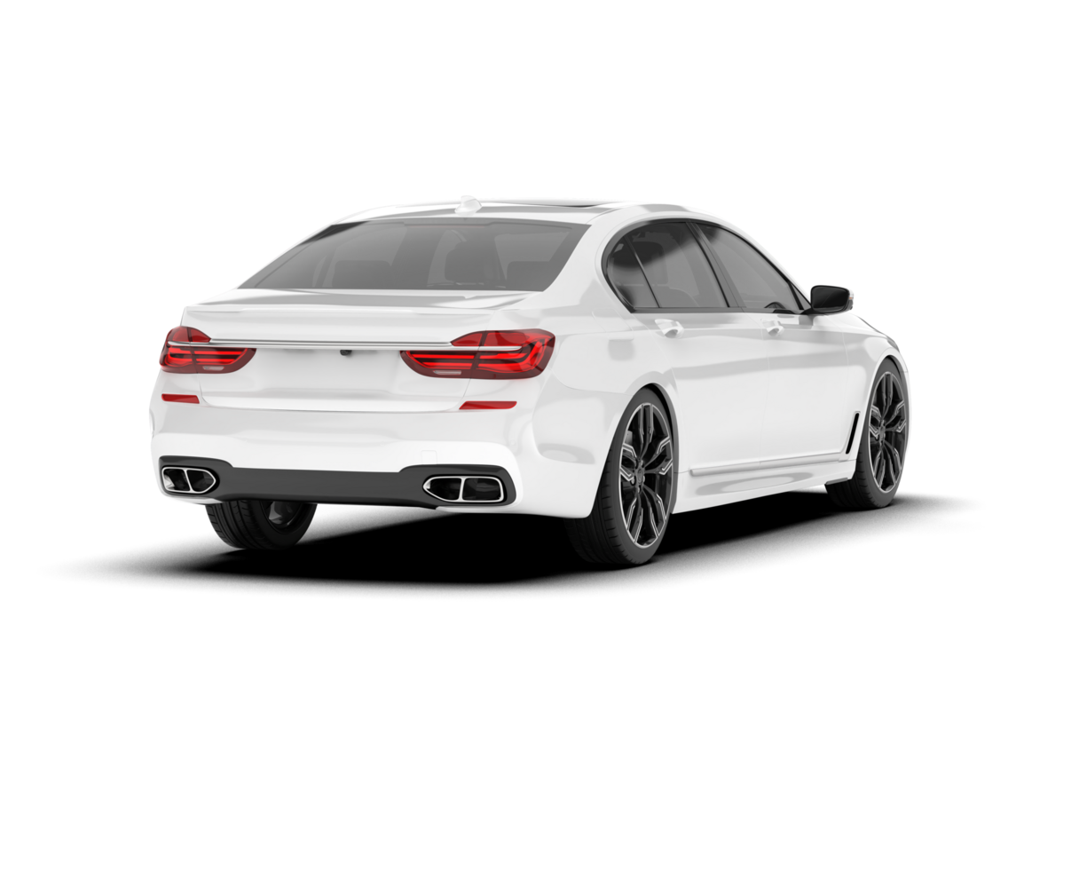 White luxury car isolated on transparent background. 3d rendering - illustration png