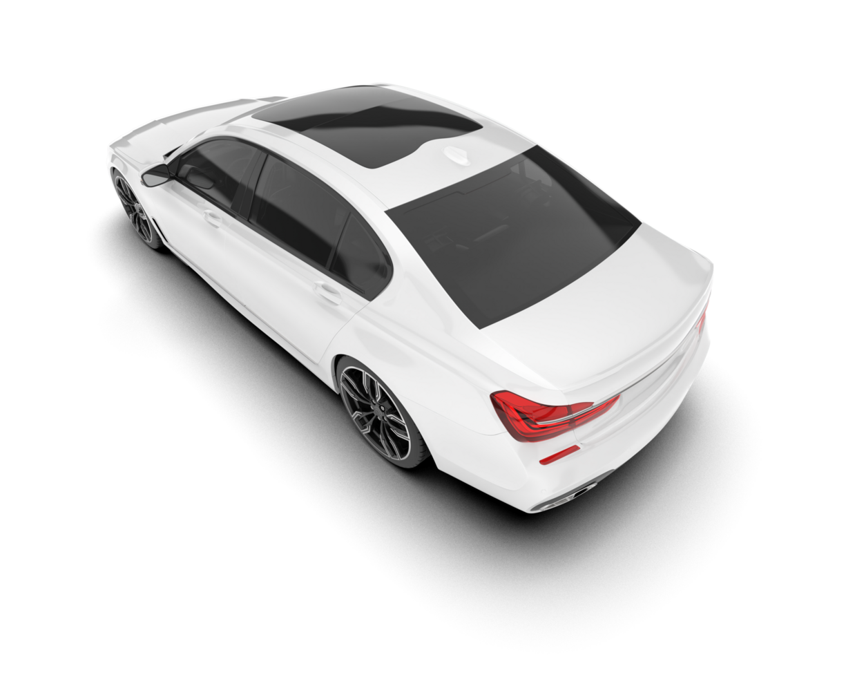 White luxury car isolated on transparent background. 3d rendering - illustration png