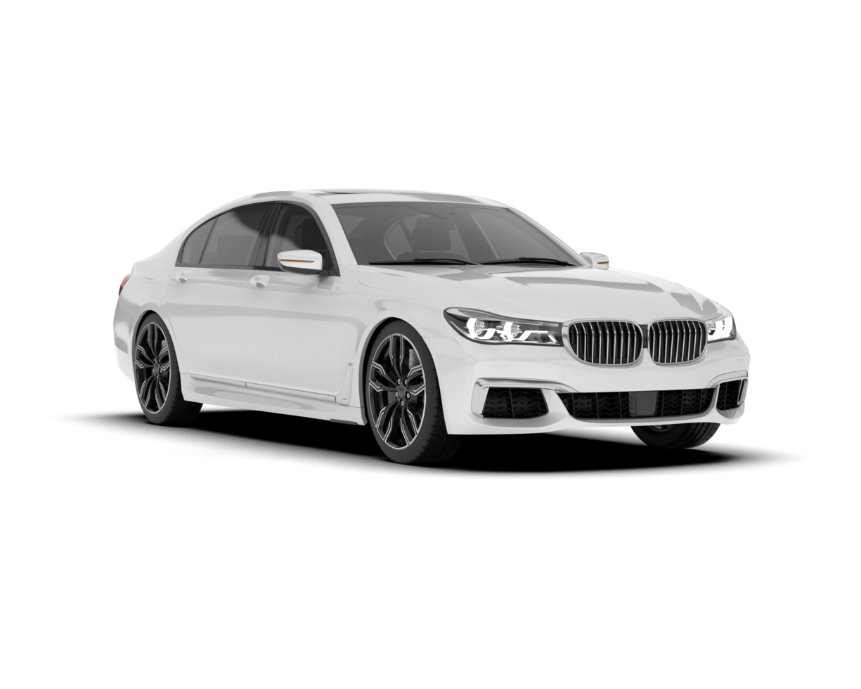 White luxury car isolated on transparent background. 3d rendering - illustration png
