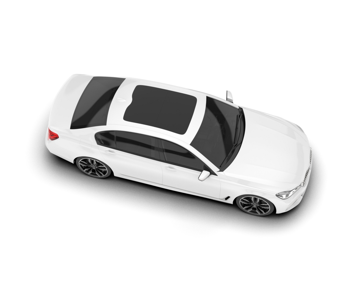 White luxury car isolated on transparent background. 3d rendering - illustration png