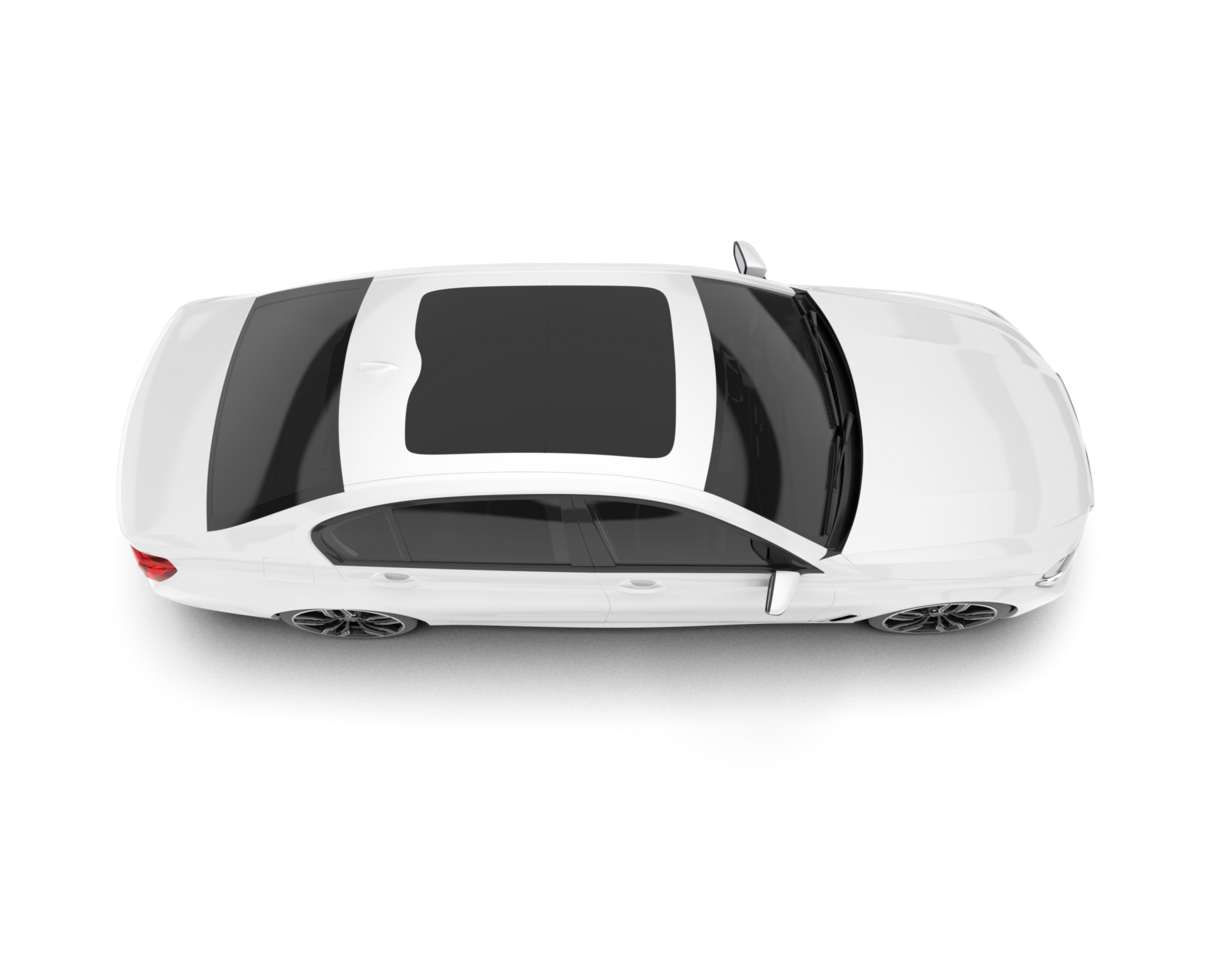 White luxury car isolated on transparent background. 3d rendering - illustration png