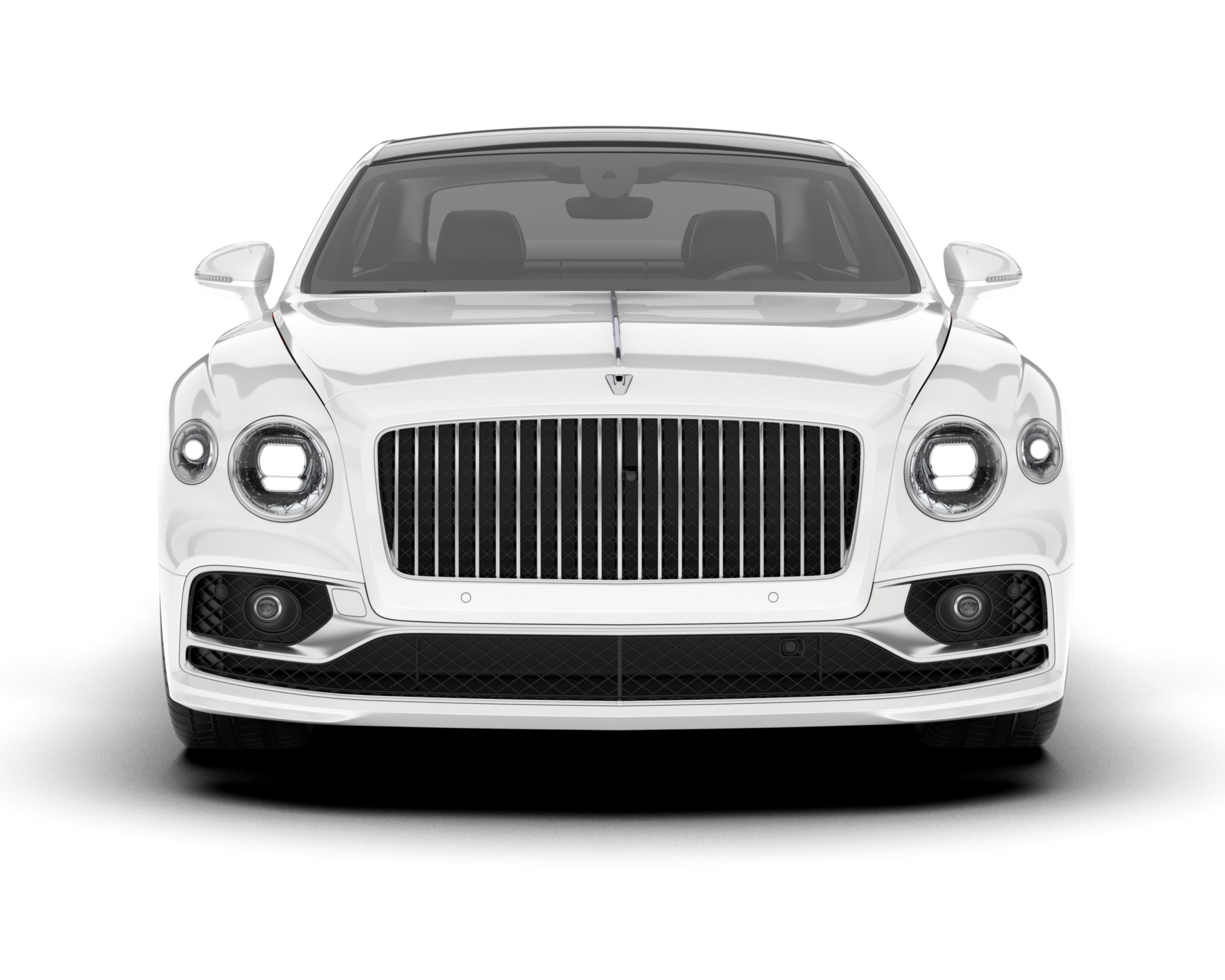 White luxury car isolated on transparent background. 3d rendering - illustration png