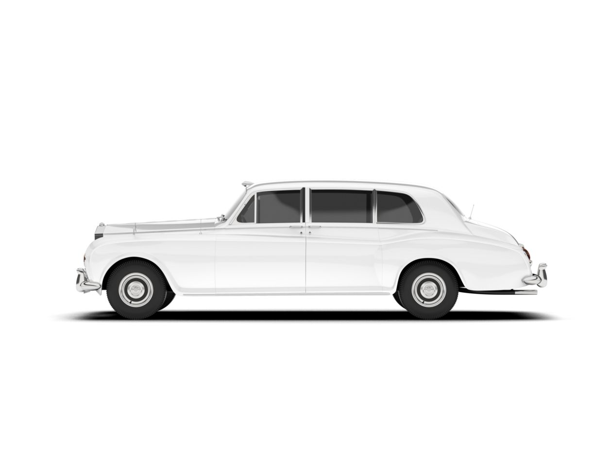 White luxury car isolated on transparent background. 3d rendering - illustration png