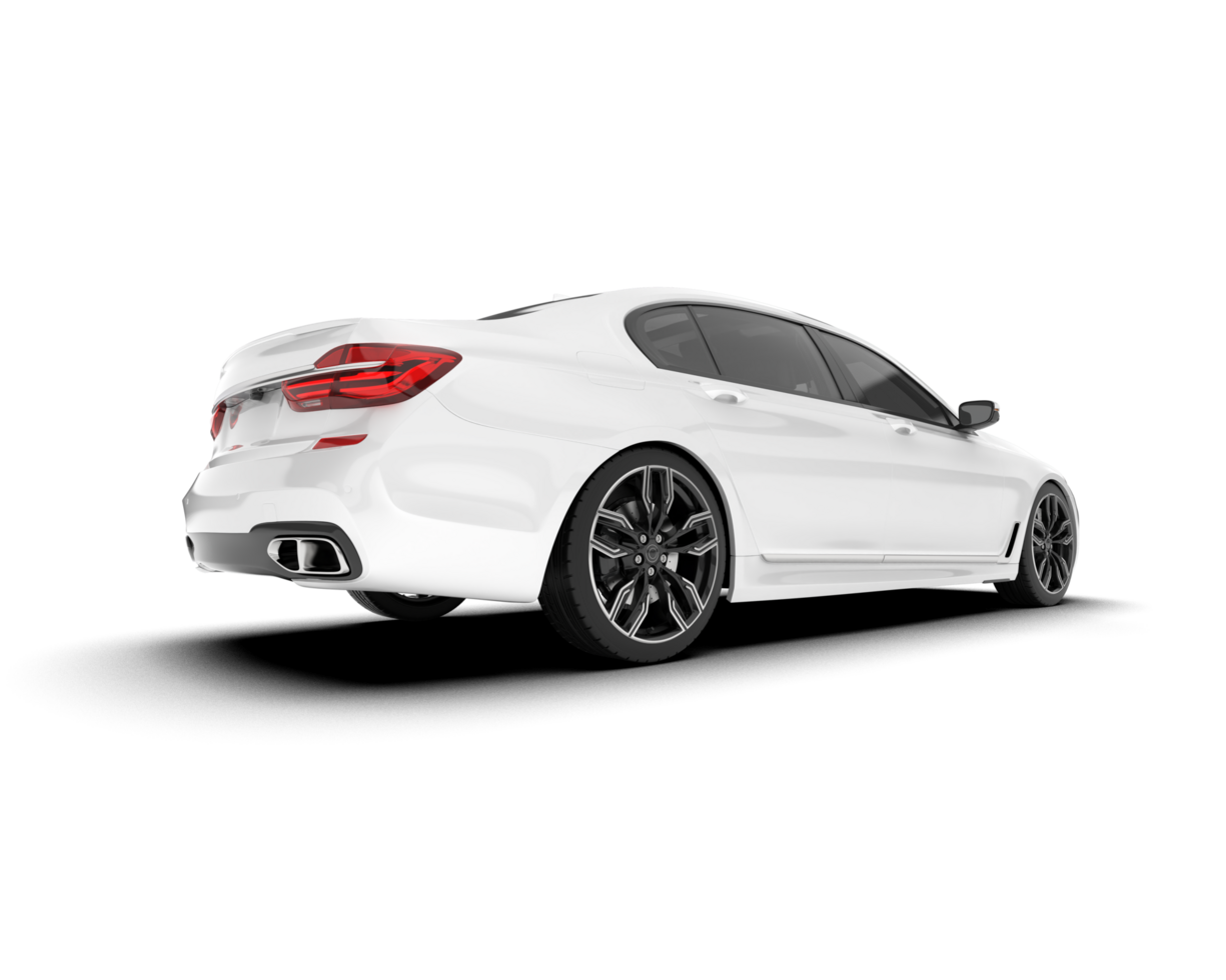 White luxury car isolated on transparent background. 3d rendering - illustration png
