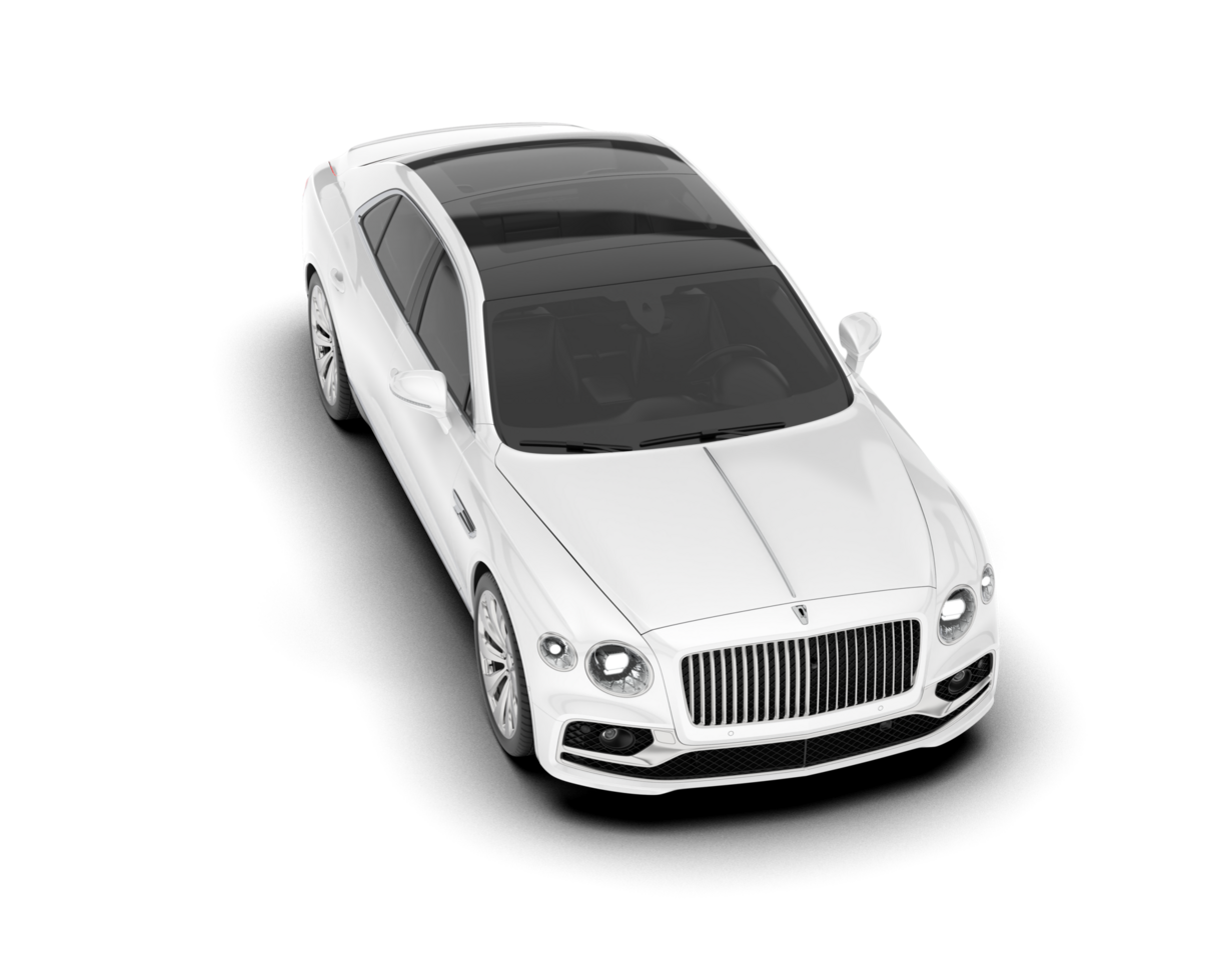 White luxury car isolated on transparent background. 3d rendering - illustration png