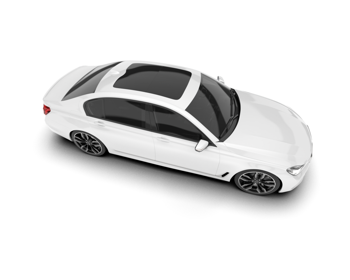 White luxury car isolated on transparent background. 3d rendering - illustration png