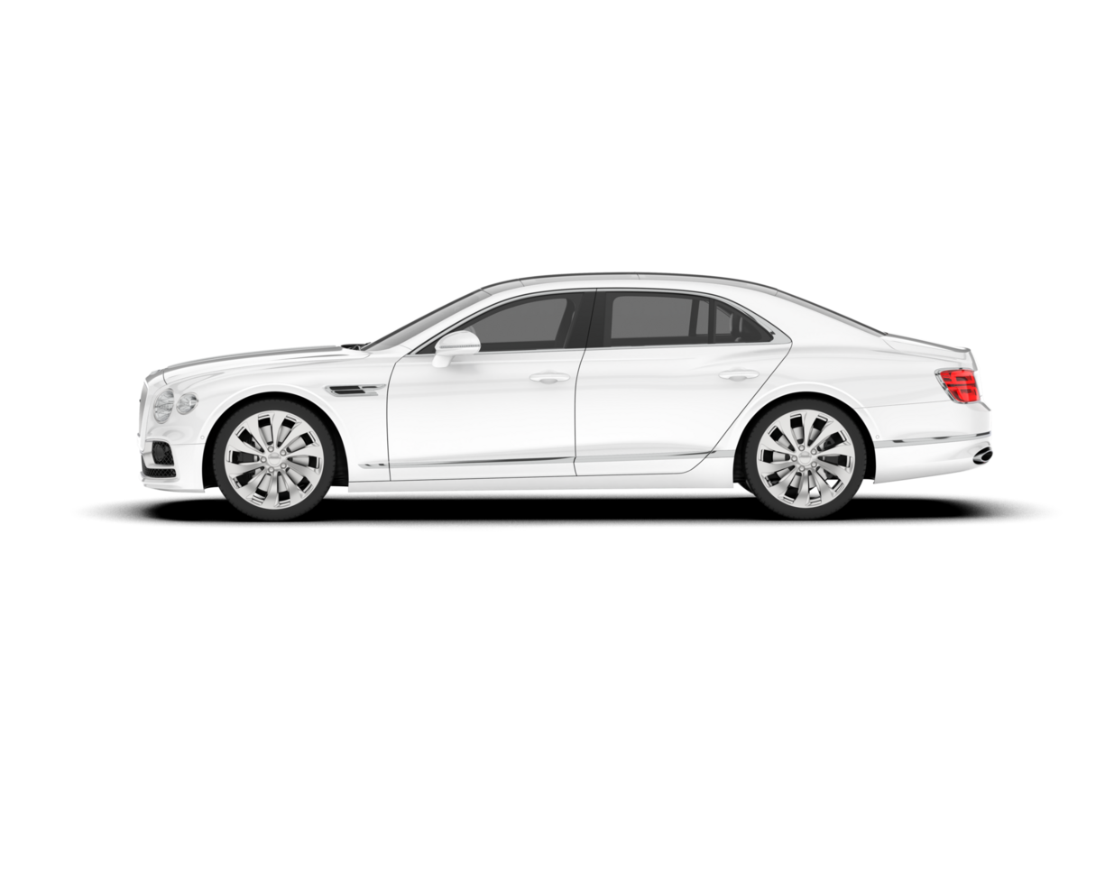 White luxury car isolated on transparent background. 3d rendering - illustration png