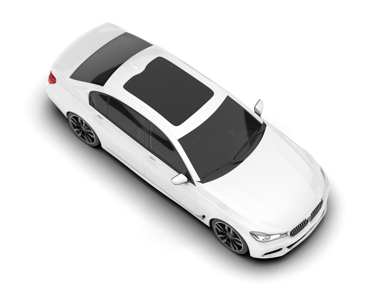White luxury car isolated on transparent background. 3d rendering - illustration png