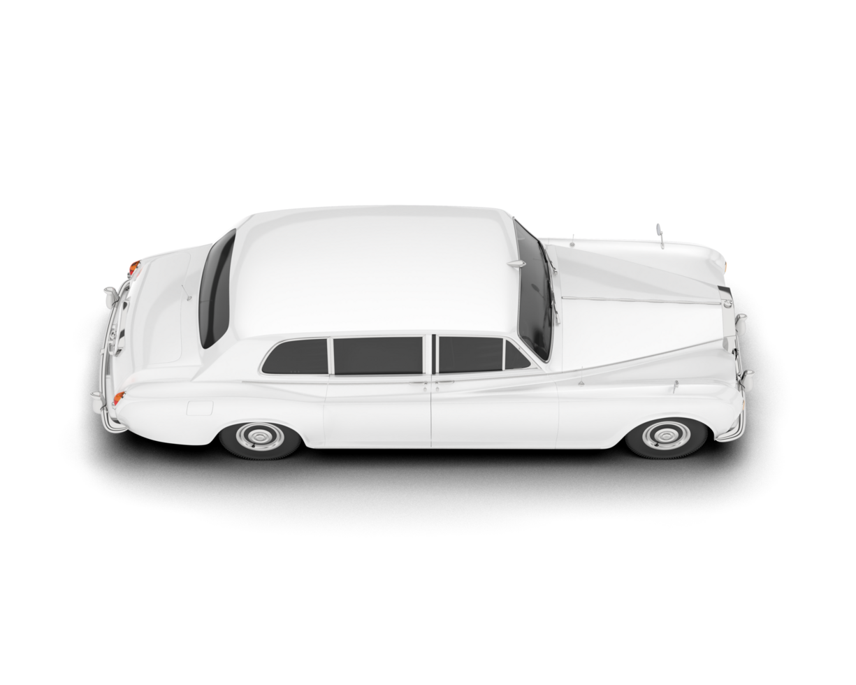 White luxury car isolated on transparent background. 3d rendering - illustration png