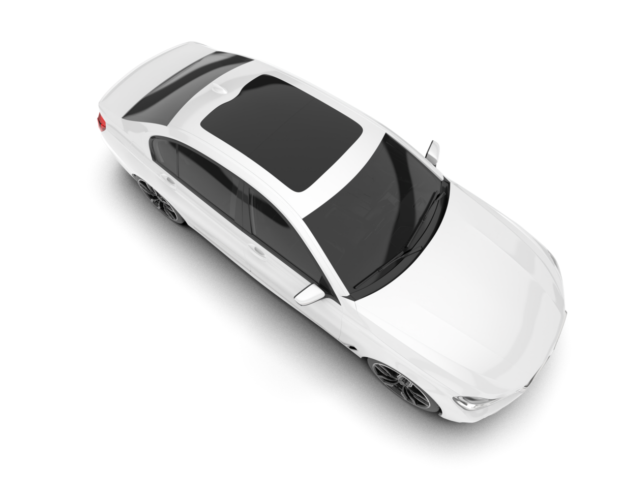 White luxury car isolated on transparent background. 3d rendering - illustration png