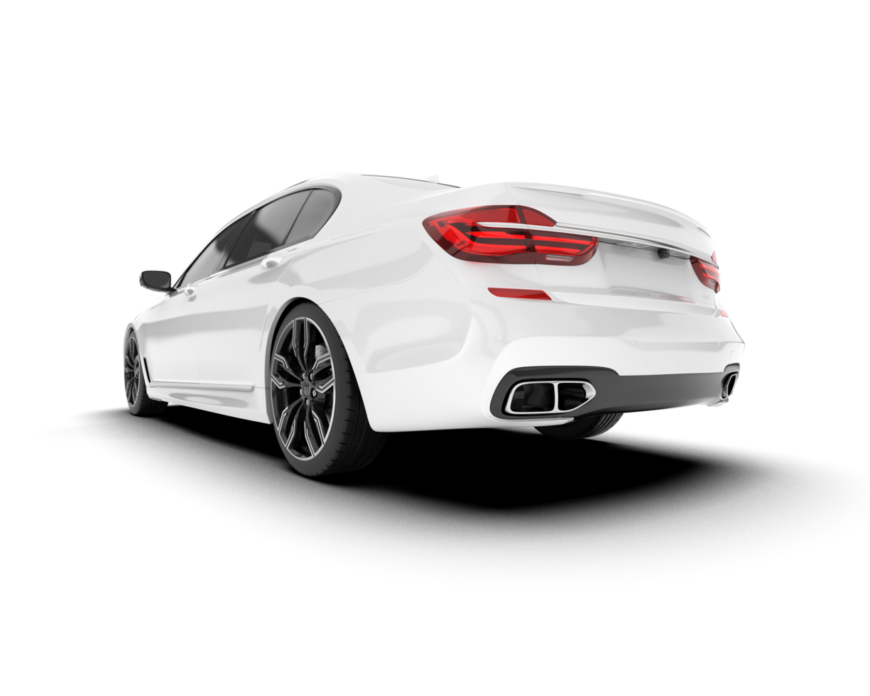 White luxury car isolated on transparent background. 3d rendering - illustration png