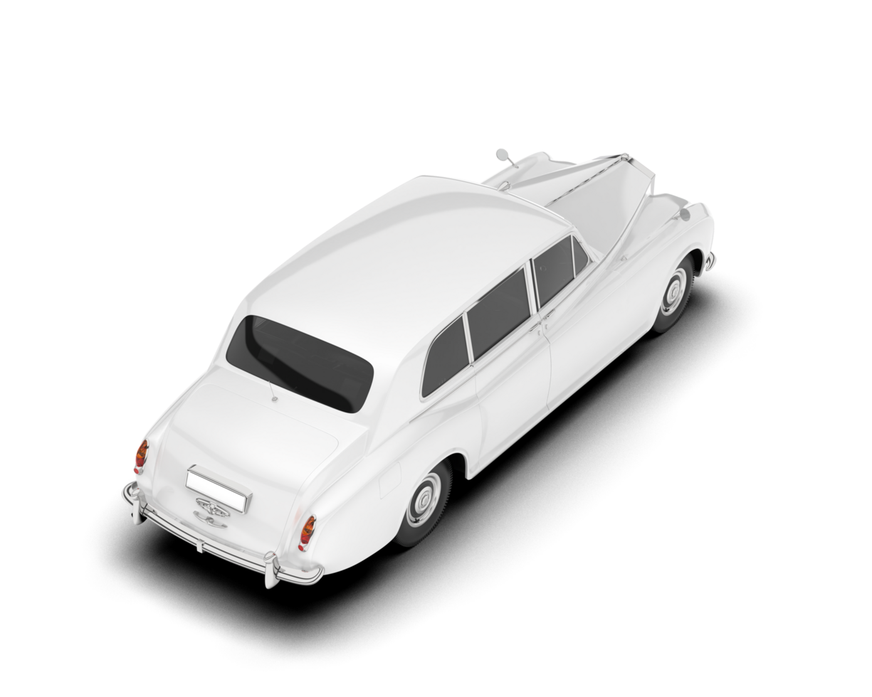 White luxury car isolated on transparent background. 3d rendering - illustration png