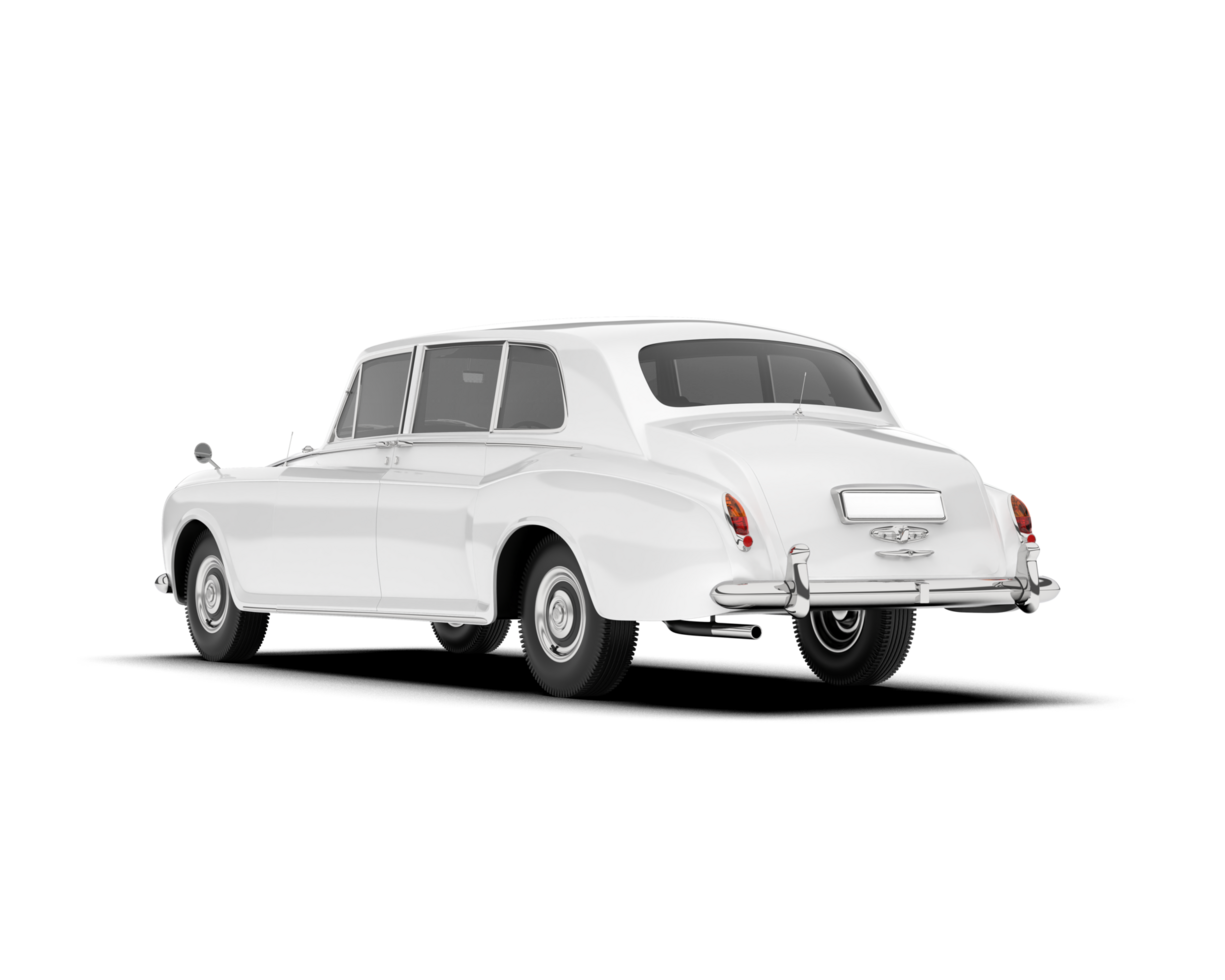 White luxury car isolated on transparent background. 3d rendering - illustration png