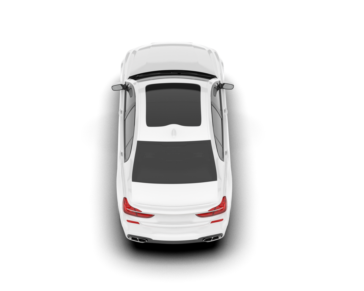 White luxury car isolated on transparent background. 3d rendering - illustration png