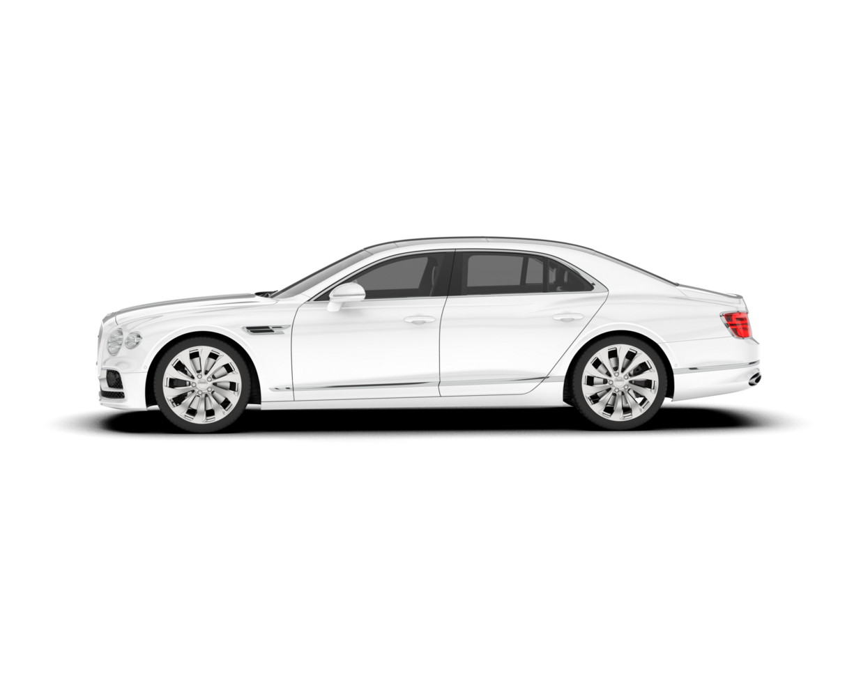 White luxury car isolated on transparent background. 3d rendering - illustration png