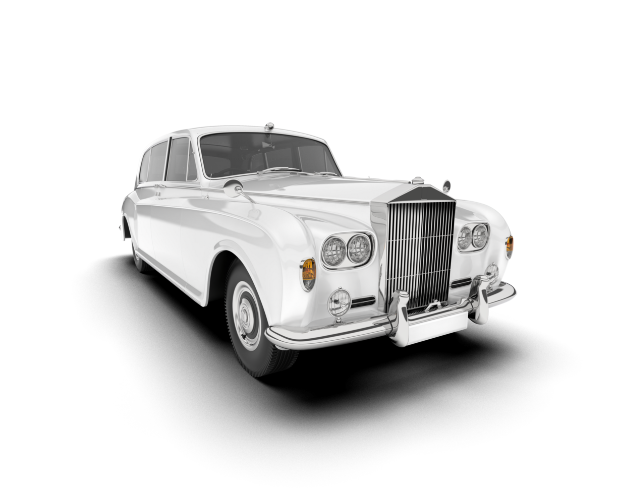 White luxury car isolated on transparent background. 3d rendering - illustration png