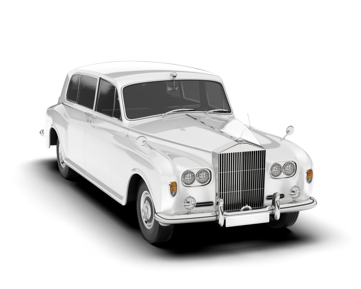 White luxury car isolated on transparent background. 3d rendering - illustration png