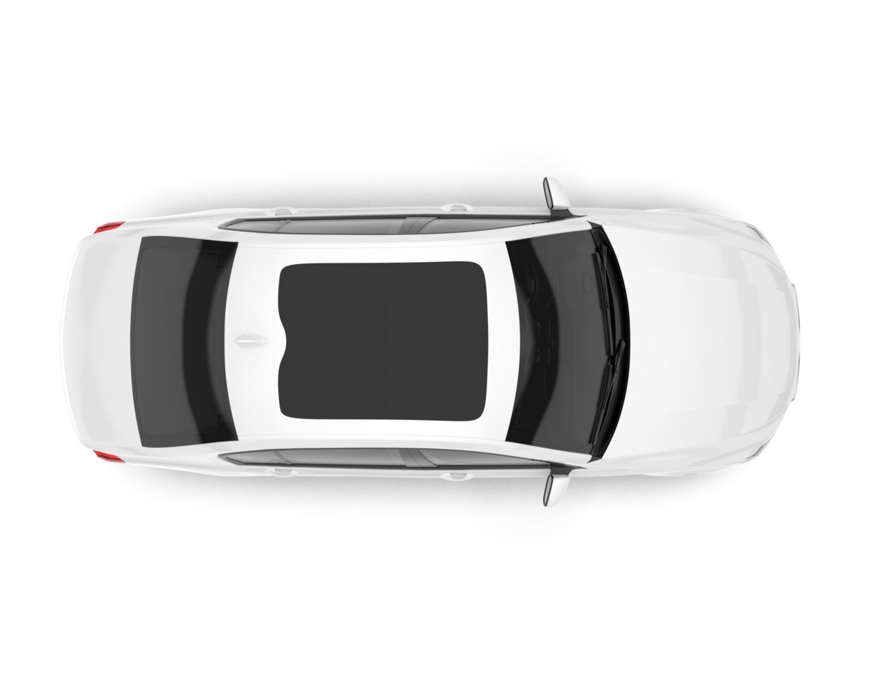 White luxury car isolated on transparent background. 3d rendering - illustration png