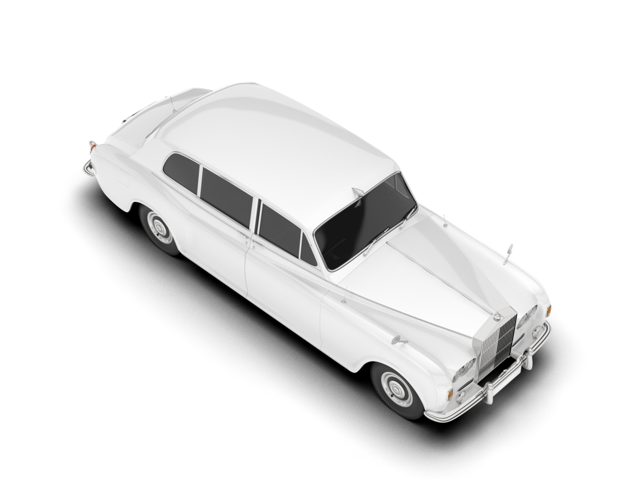 White luxury car isolated on transparent background. 3d rendering - illustration png