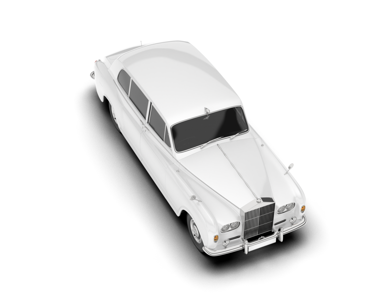 White luxury car isolated on transparent background. 3d rendering - illustration png