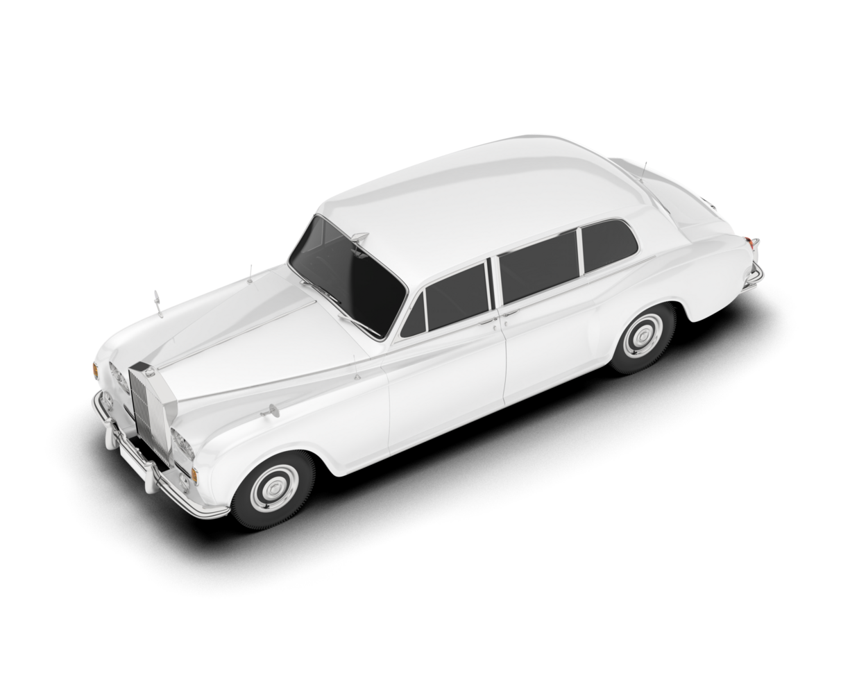 White luxury car isolated on transparent background. 3d rendering - illustration png
