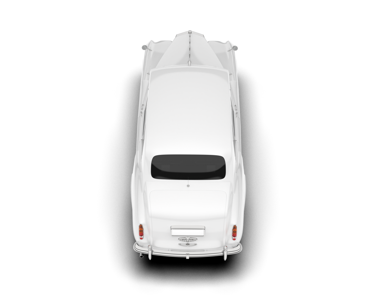 White luxury car isolated on transparent background. 3d rendering - illustration png