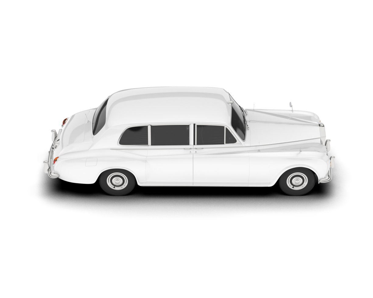 White luxury car isolated on transparent background. 3d rendering - illustration png