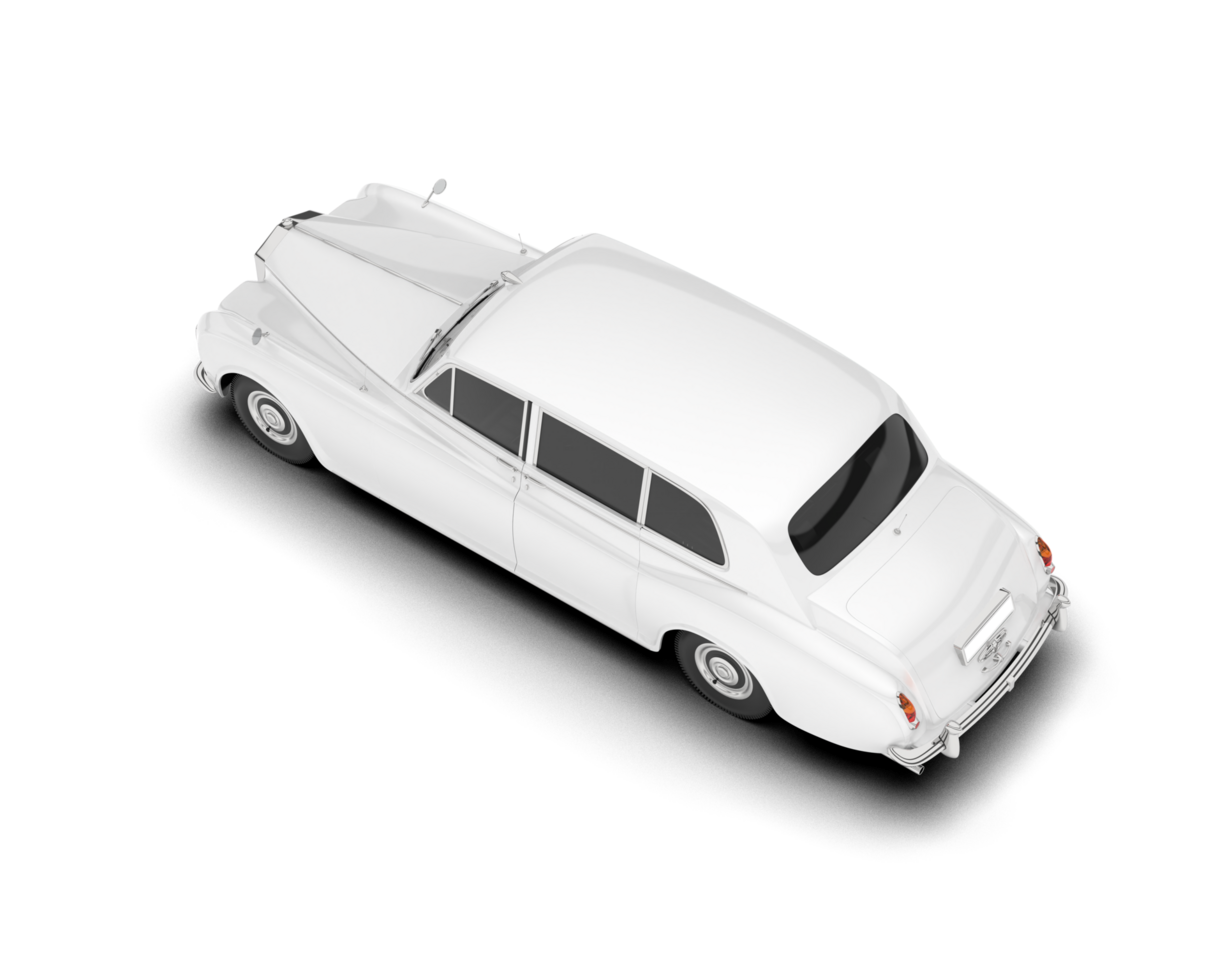 White luxury car isolated on transparent background. 3d rendering - illustration png