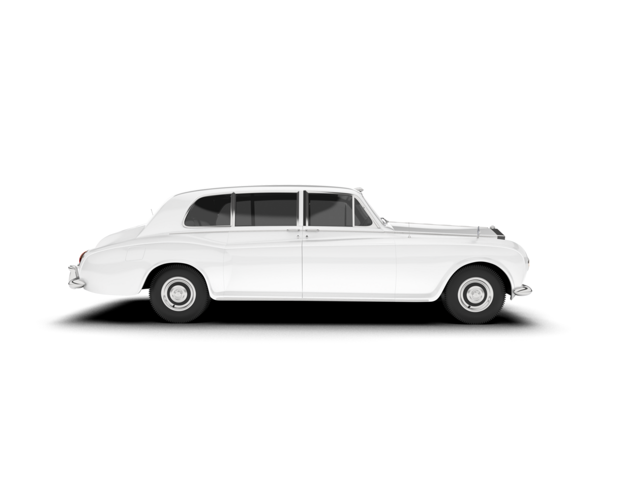 White luxury car isolated on transparent background. 3d rendering - illustration png