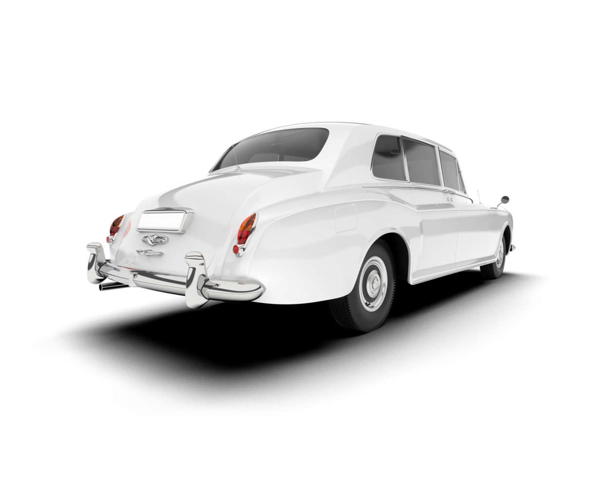 White luxury car isolated on transparent background. 3d rendering - illustration png