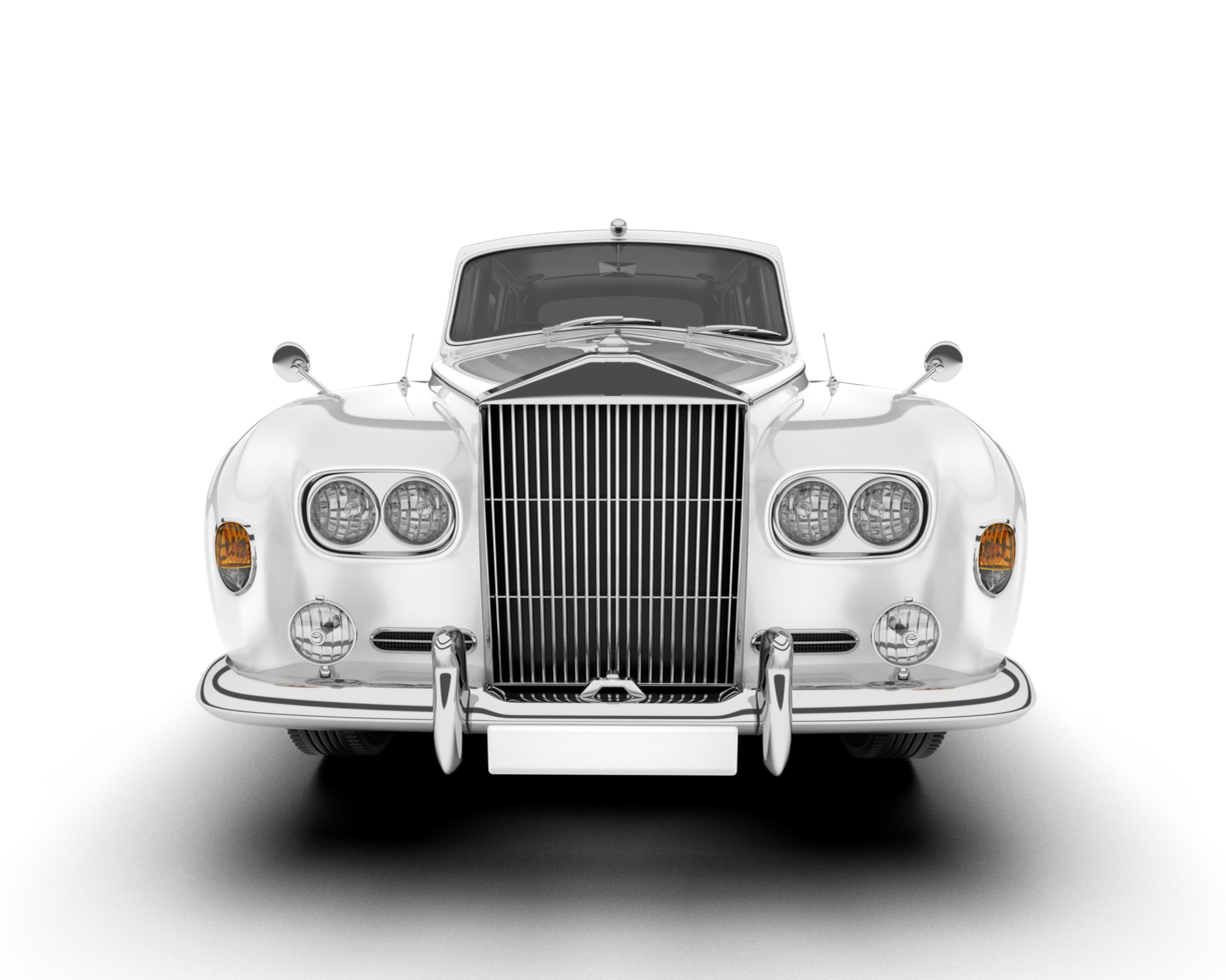 White luxury car isolated on transparent background. 3d rendering - illustration png