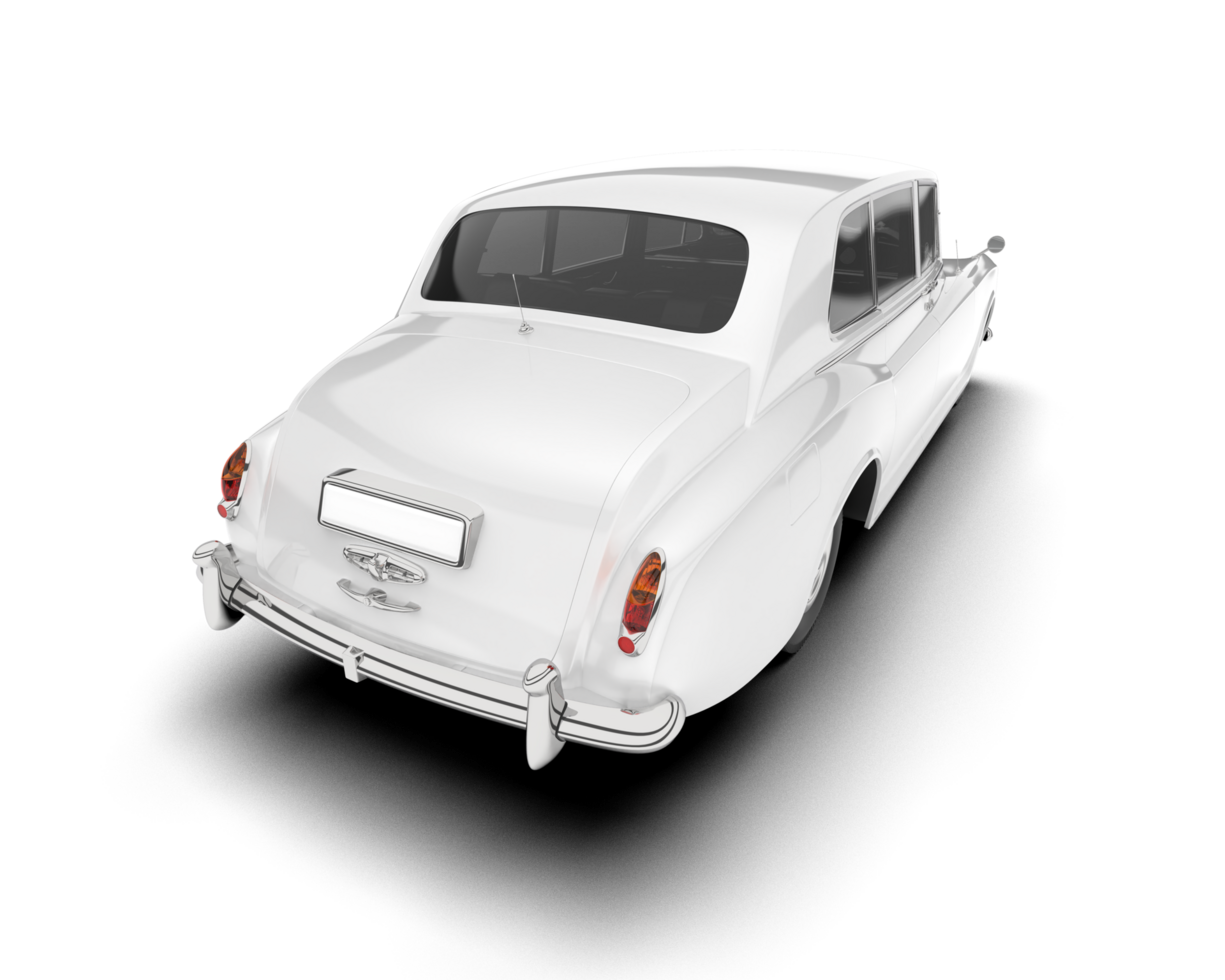White luxury car isolated on transparent background. 3d rendering - illustration png