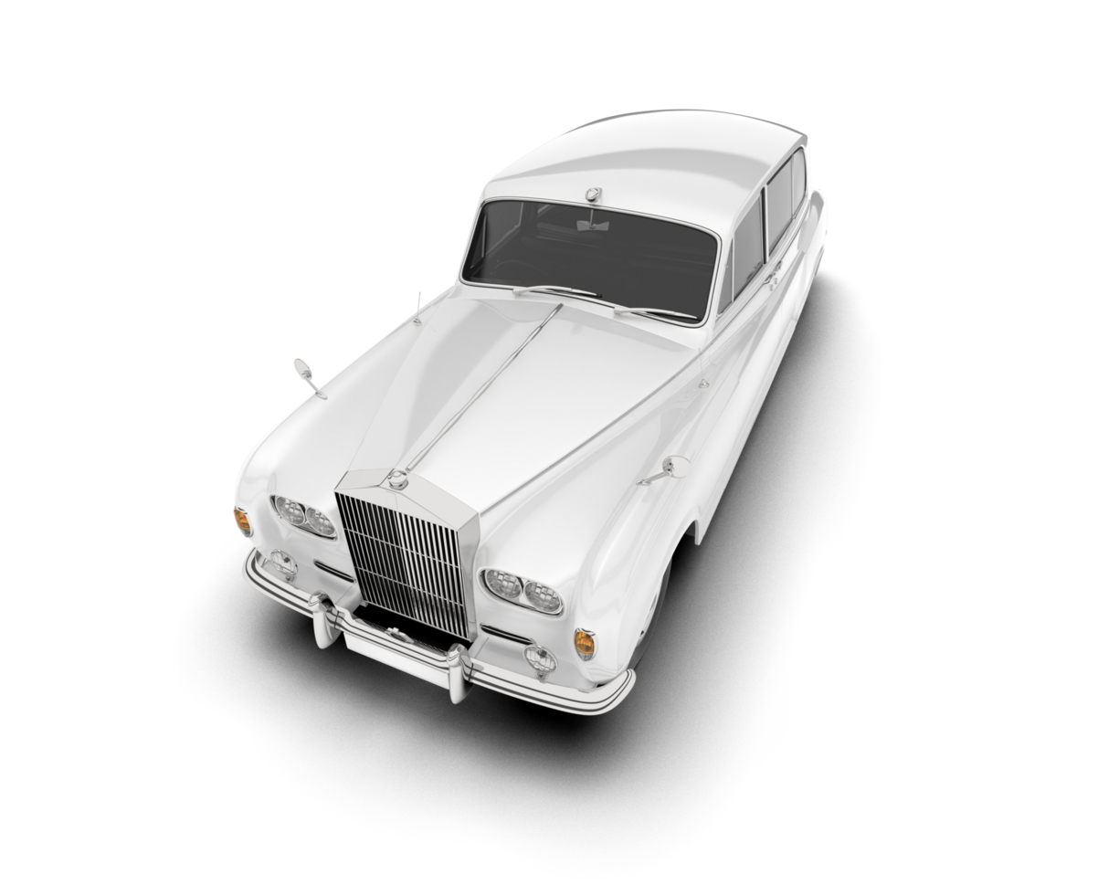 White luxury car isolated on transparent background. 3d rendering - illustration png